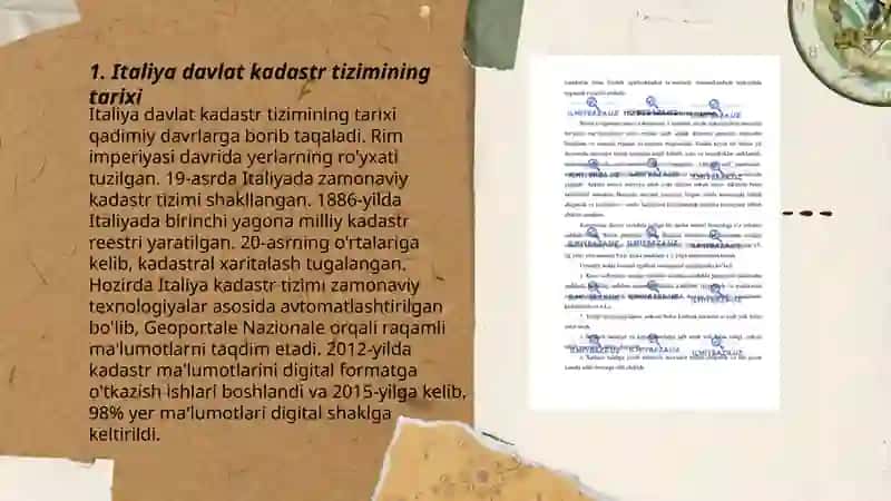 Italya Davlat Kadastrini Yuritish Tajribasini Urganish va Taxlil Qilish 3