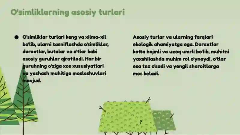 O‘simliklar dunyosi va ularning hayot tarzi haqida bilimlarni bilib olish va tahlil qilish 3