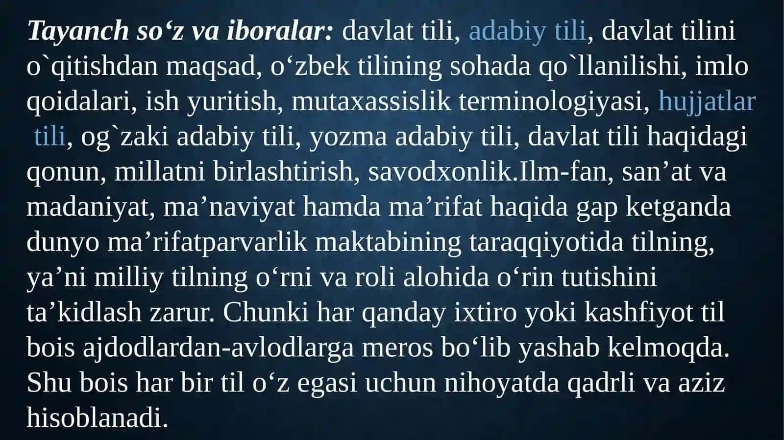 O‘zbek tilining sohada qo‘llanishi 3