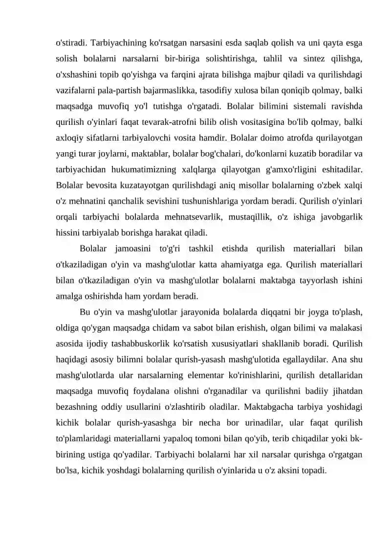 Maktabgacha va boshlang'ich ta'limda Qurilish o'yinlari 3