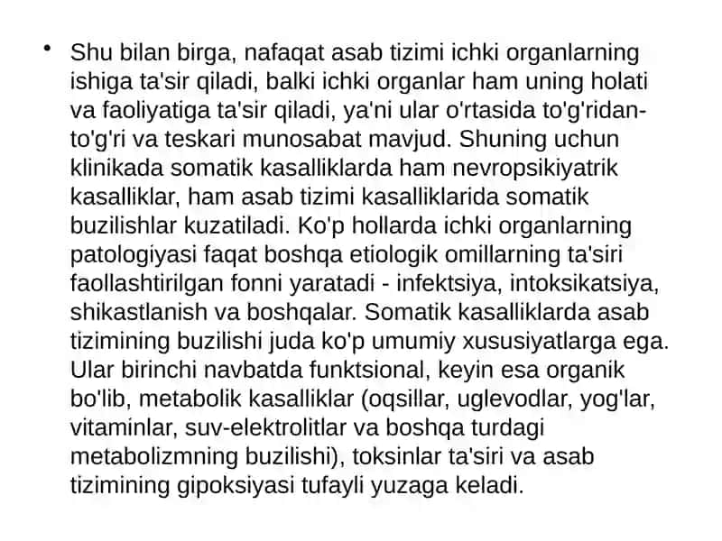 Somatonevrologik sindromlar (revmatizm, jigar, buyrak va o’pka kasalliklari) 3