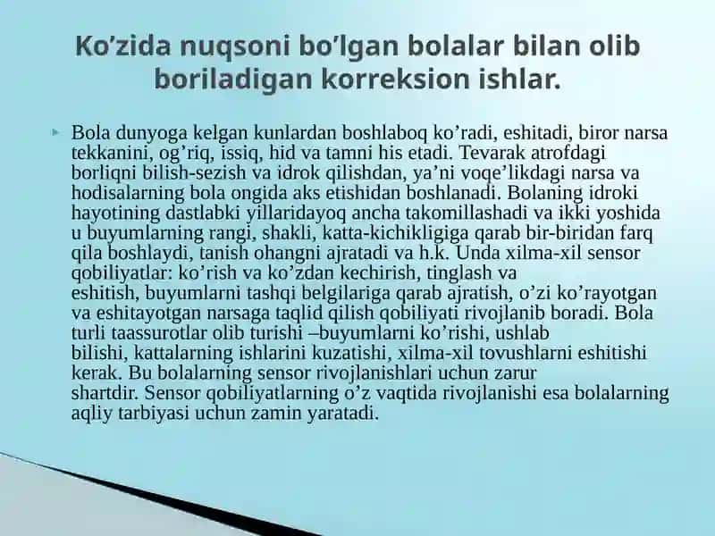 MAKTABGACHA YOSHDAGI KO’RISHIDA NUQSONI BO’LGAN BOLALARNI RIVOJLANTIRISH USULLARI 3