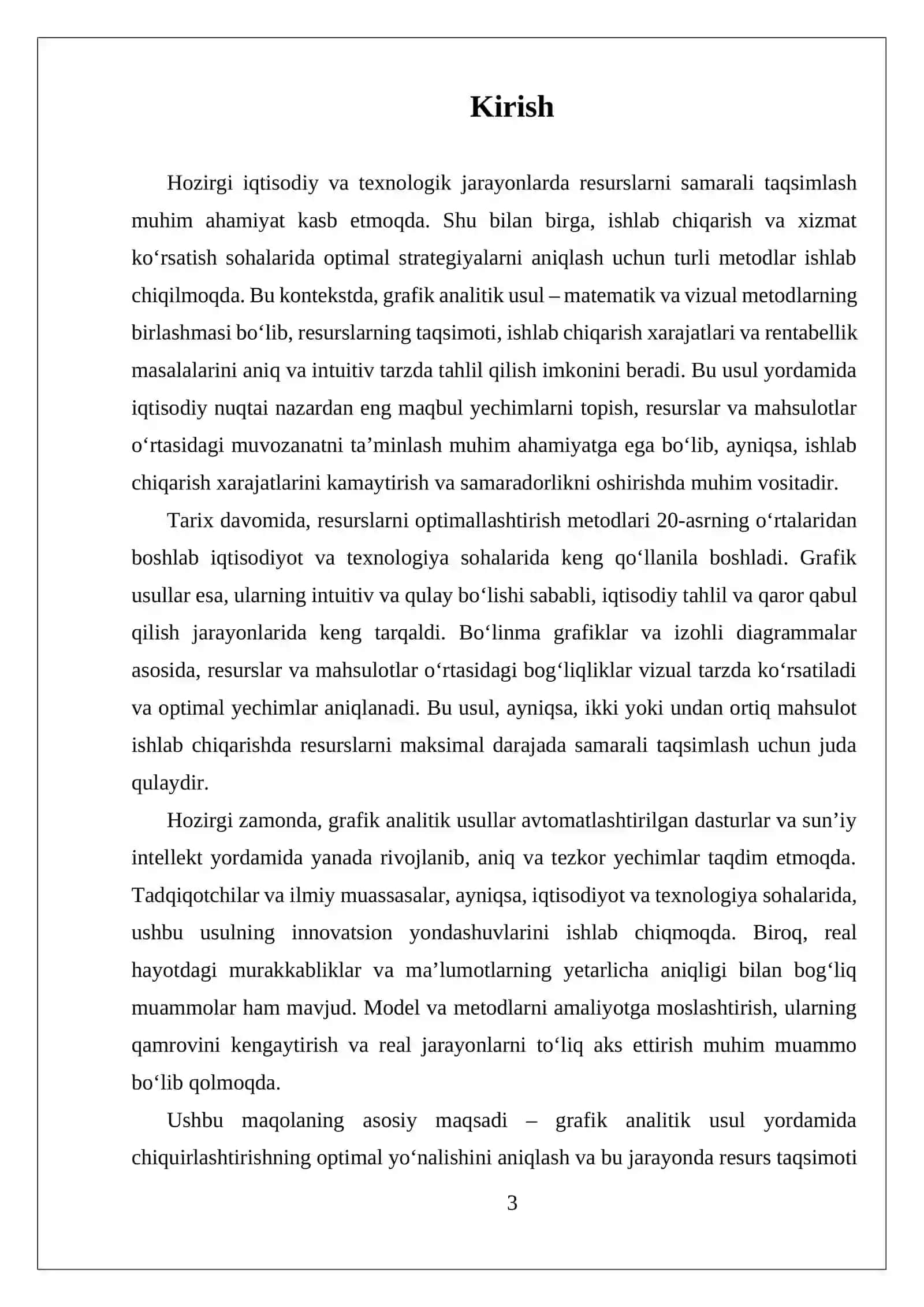 MUSTAQIL ISH CHUQIRLASHTIRISHNING OPTIMAL YO'NALISHINI GRAFIK ANALETIK USULDA ANIQLASH 3