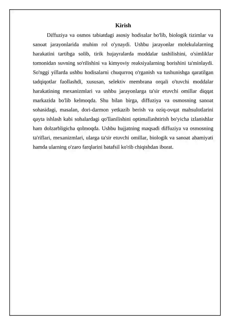 Diffuziya va Osmozning asoslari 3