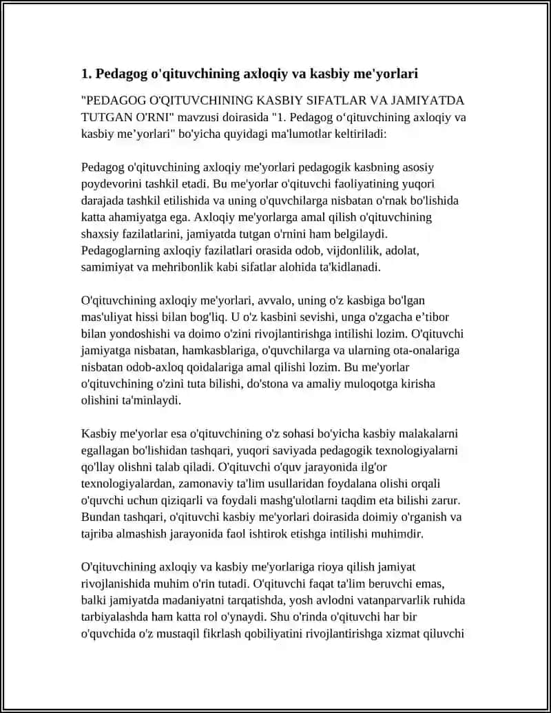 PEDAGOG O'QITUVCHINING KASBIY SIFATLAR VA JAMIYATDA TUTGAN O'RNI 3