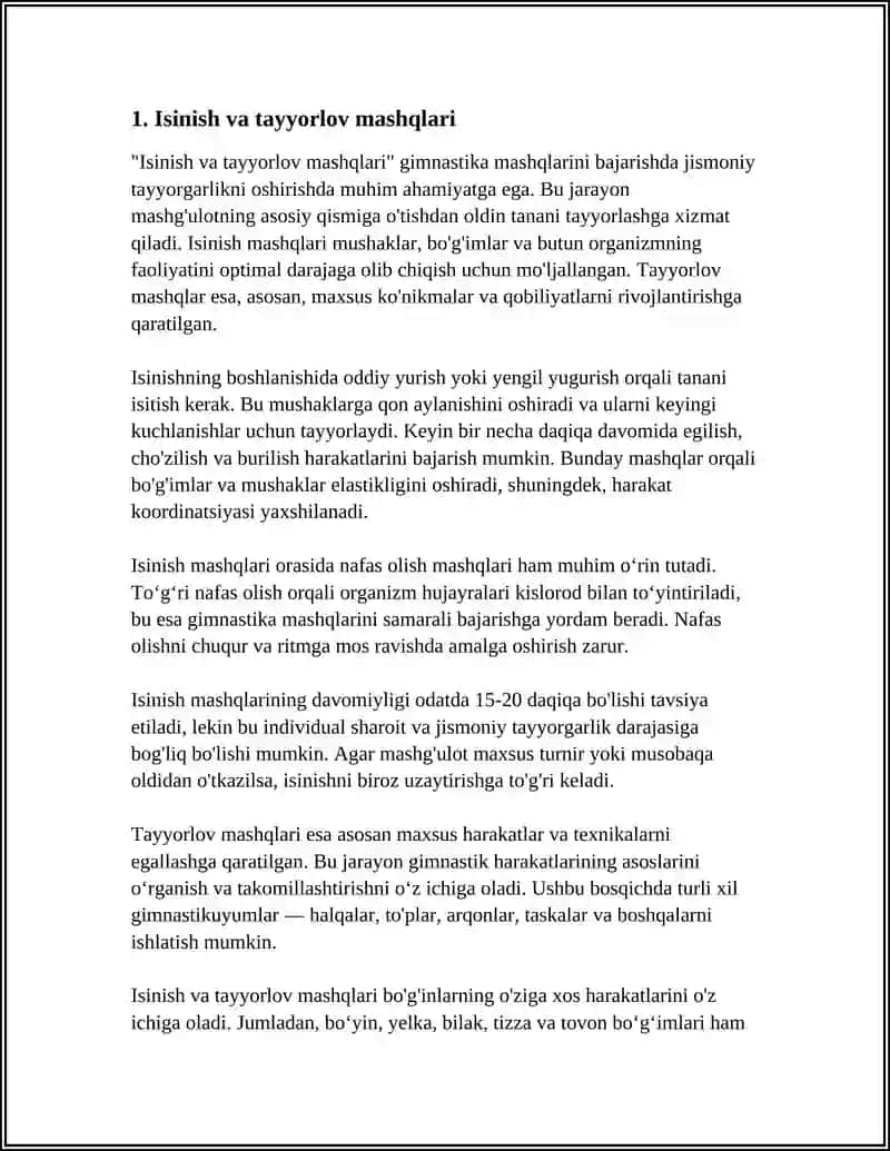 GIMNASTIKA MASHQLARINI BAJARISHDA JISMONIY TAYYORGARLIK 3