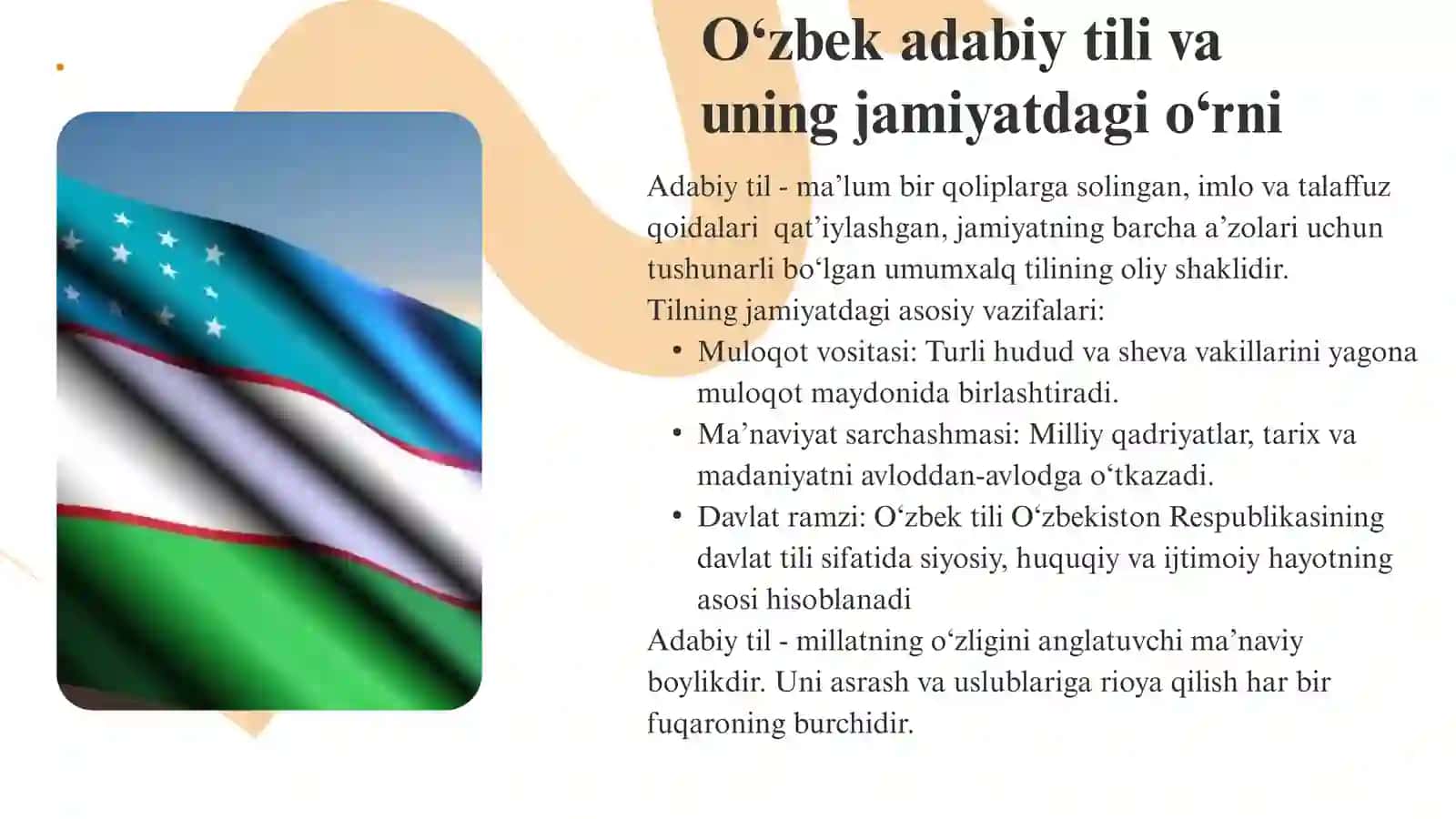 O‘zbek adabiy tilida nechta uslub bor va qaysi uslubda rasmiy hujjat ishlari olib boriladi? 3