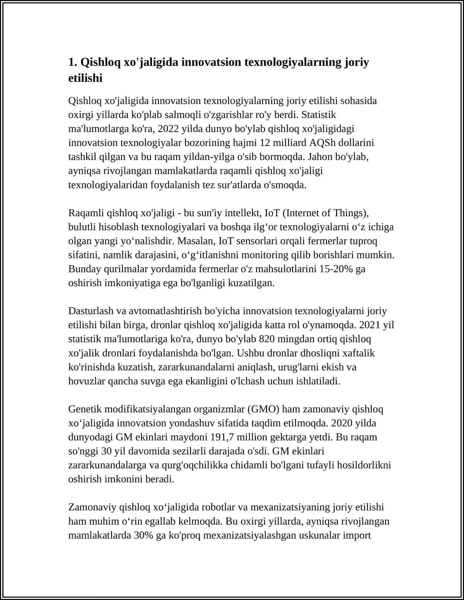 QISHLOQ XOJALIGI VA SANOAT SOHASIDAGI OZGARISHLAR XAQIDA 3
