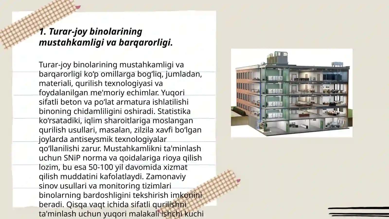 Turar-joy binolarini konstruktiv yechimlarini tahlil qilish 3