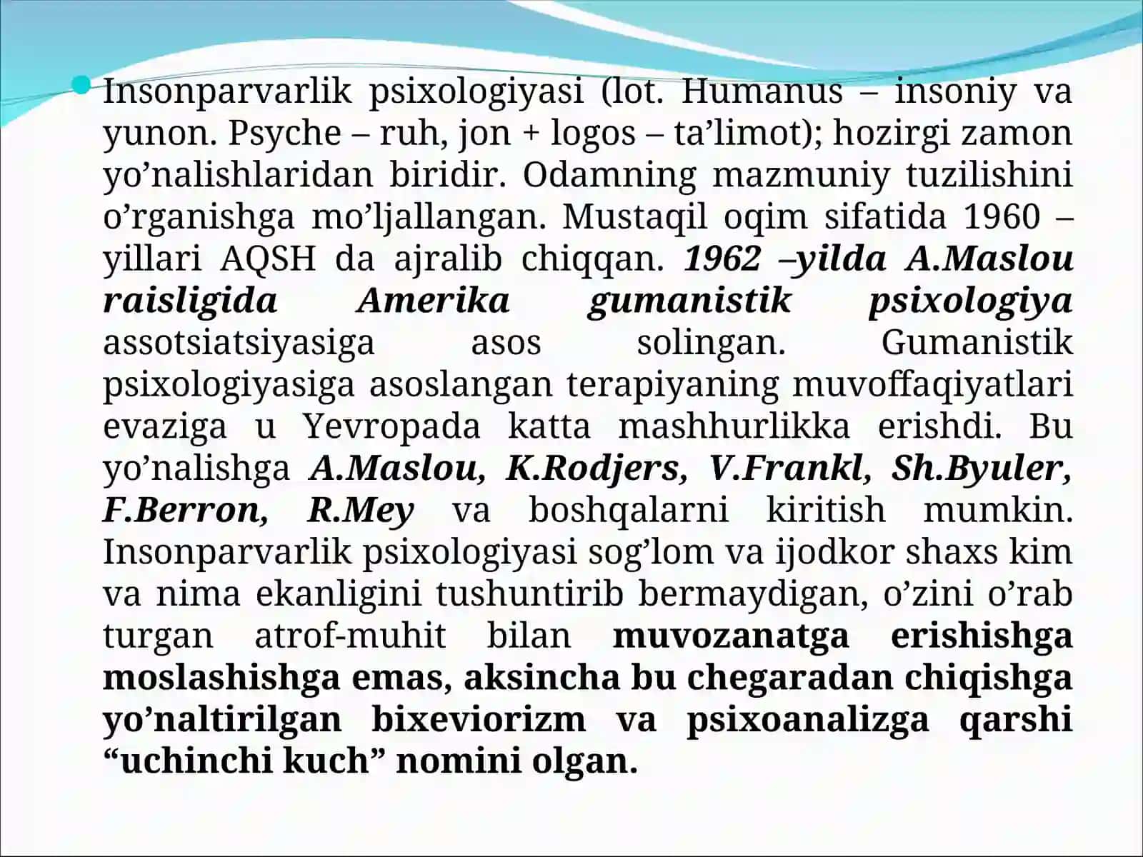 K.RODJERSNING INSONPARVARLIK PSIXOLOGIYASI 3