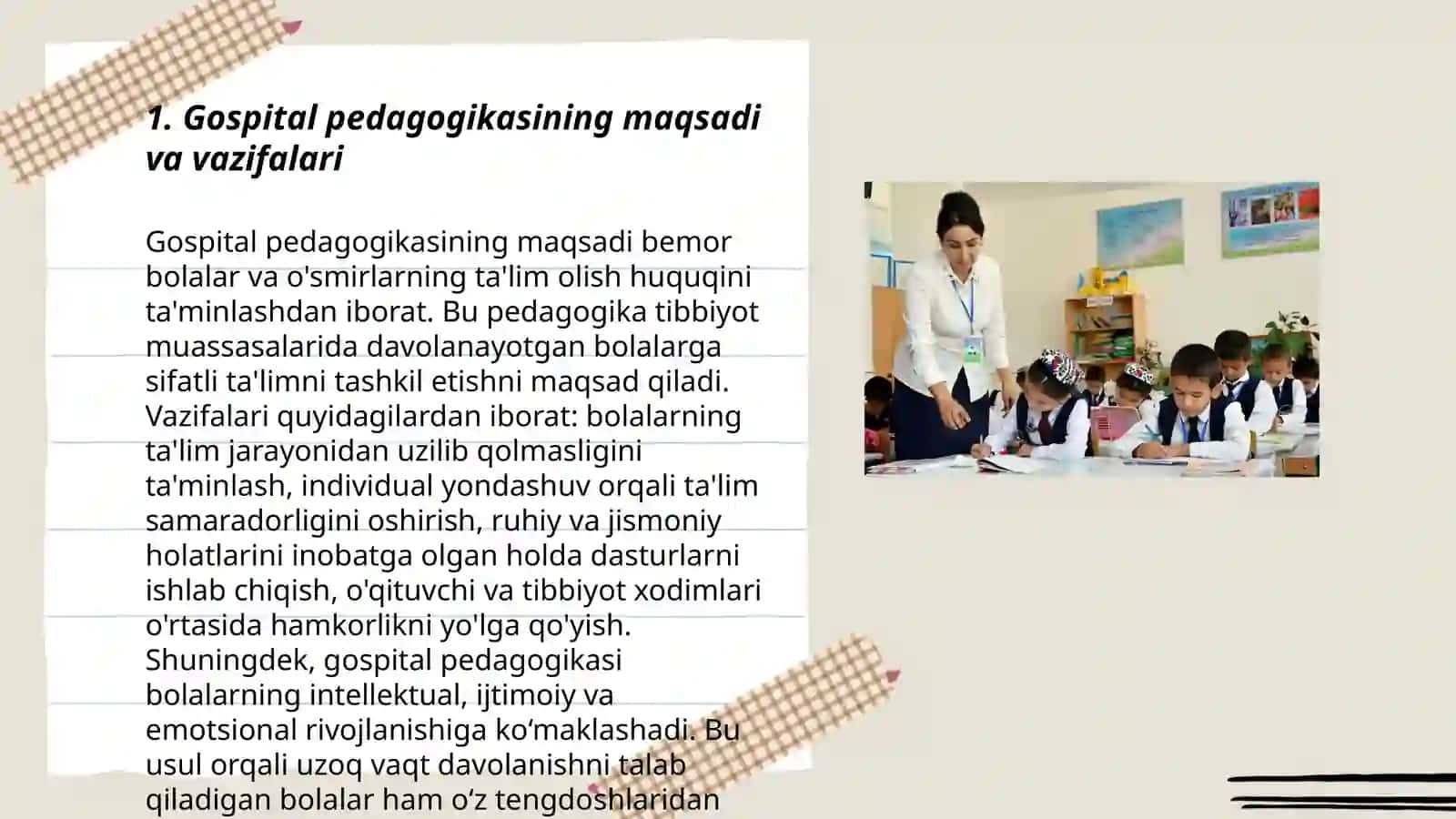 Rivojlangan mamlakatlar Oʻzbekistonda Gospital pedagogikanining rivojlanish tarixi 3