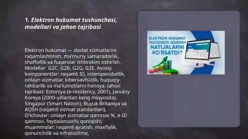 Elektron hukumat tizimi va uning jahon tajribasidagi rivojlanish yõnalishlari 3