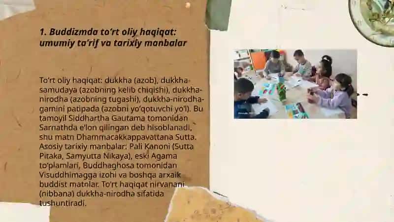 Buddies talimotida toʻrt oliy haqiqat nirvana haqidagi qarashlar 3