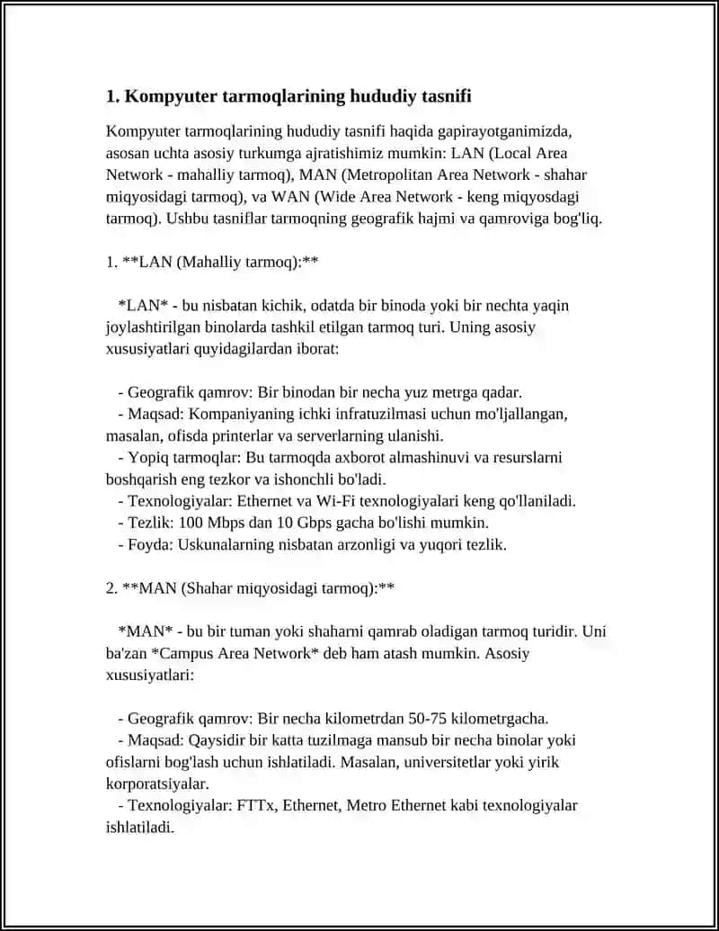 KOMPYUTER TARMOQLARINING TASNIFI 3