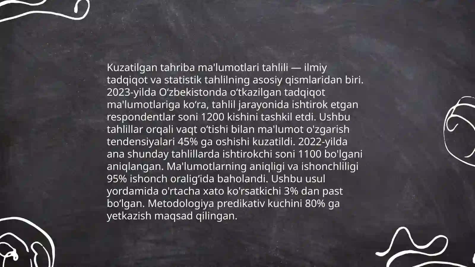Kuzatilgan tahriba ma'lumotlari tahlili 3