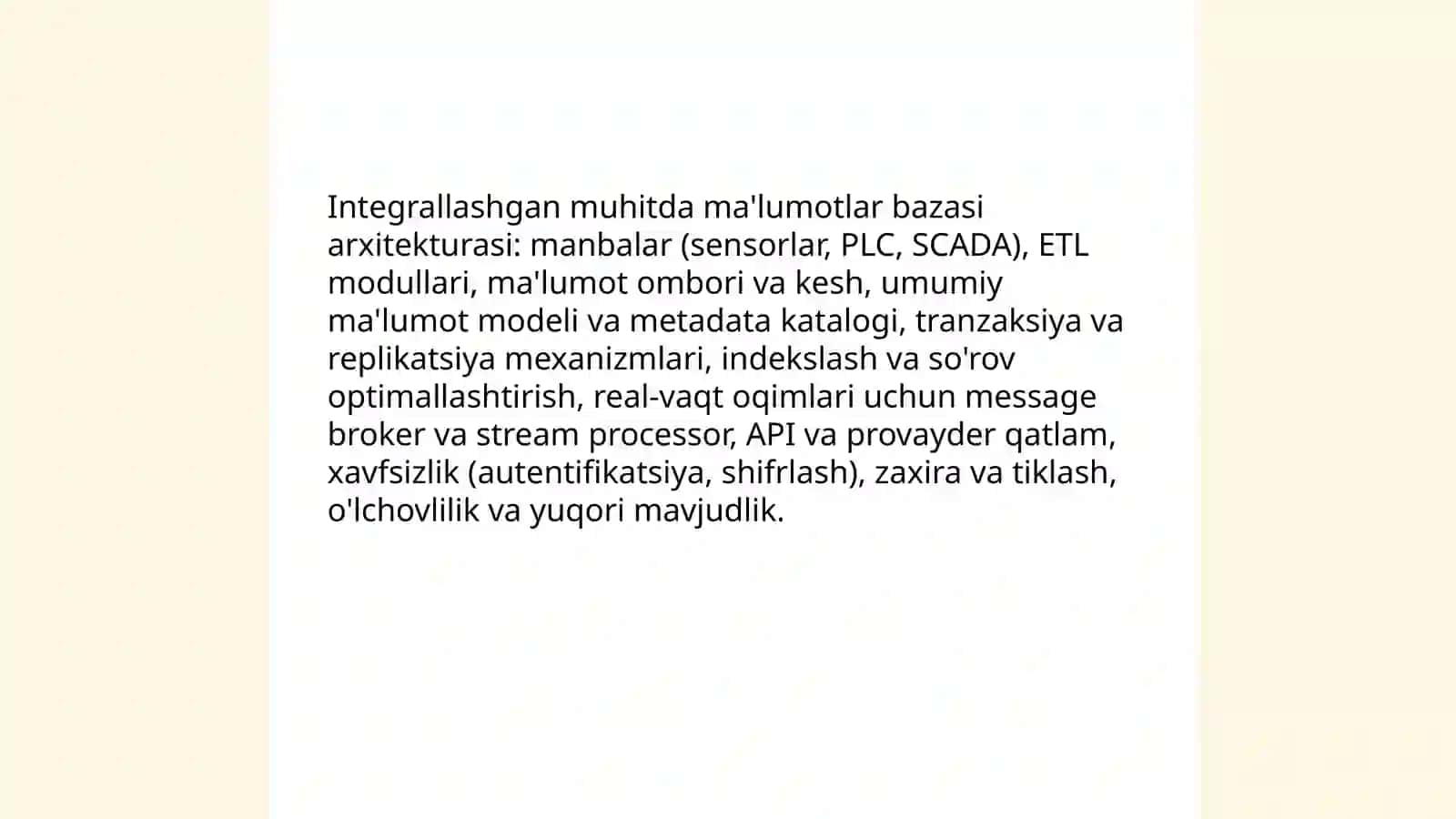 Integrallashgan muhitda ma'lumotlar bazasi yaratish va qayta ishlash 3