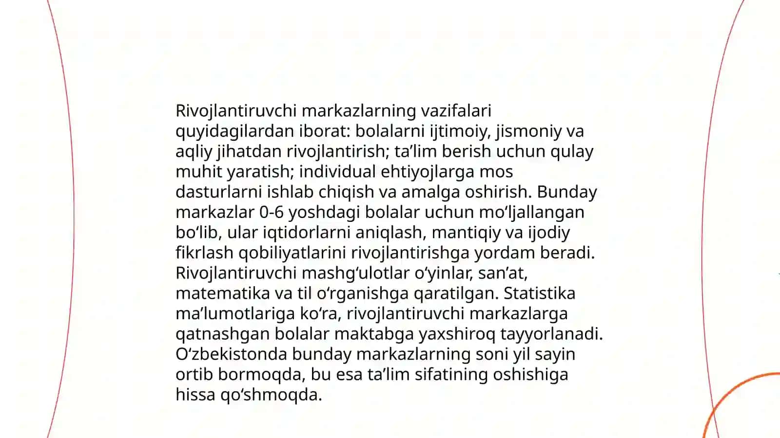 Rivojlantiruvchi markazlarda taʼlimiy faoliyat va ularga qoʻyilgan talablar 3