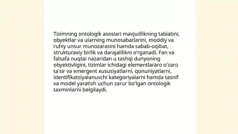 Dunyoviy ilmiy falsafiy gʻoyalar tizmining tarkibi 3
