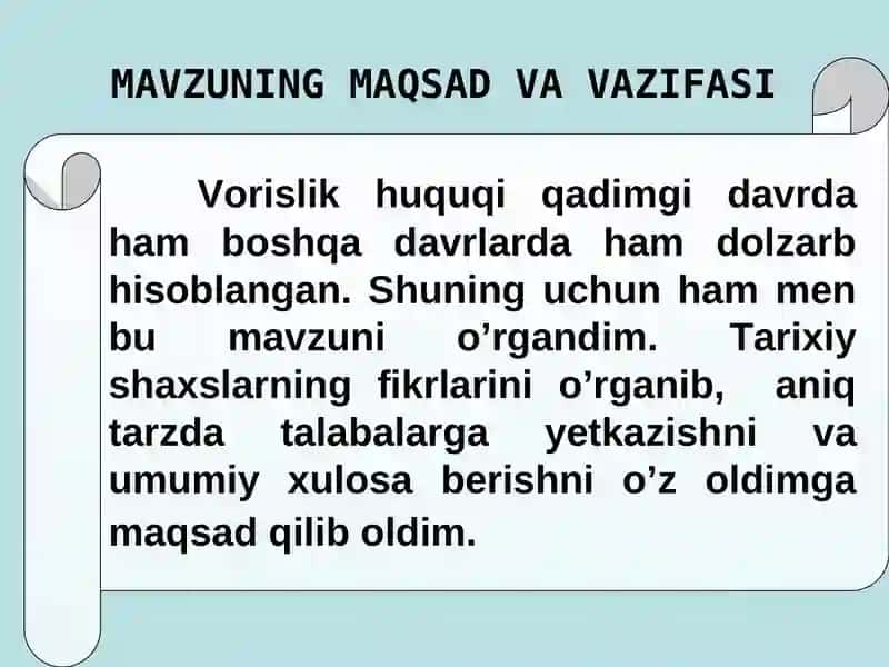 Vorislik Huquqi 3