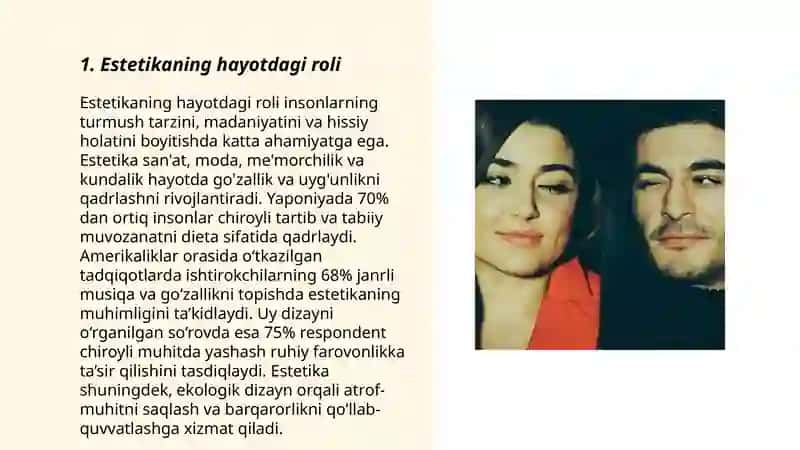 Estetika va hayot sifati 3