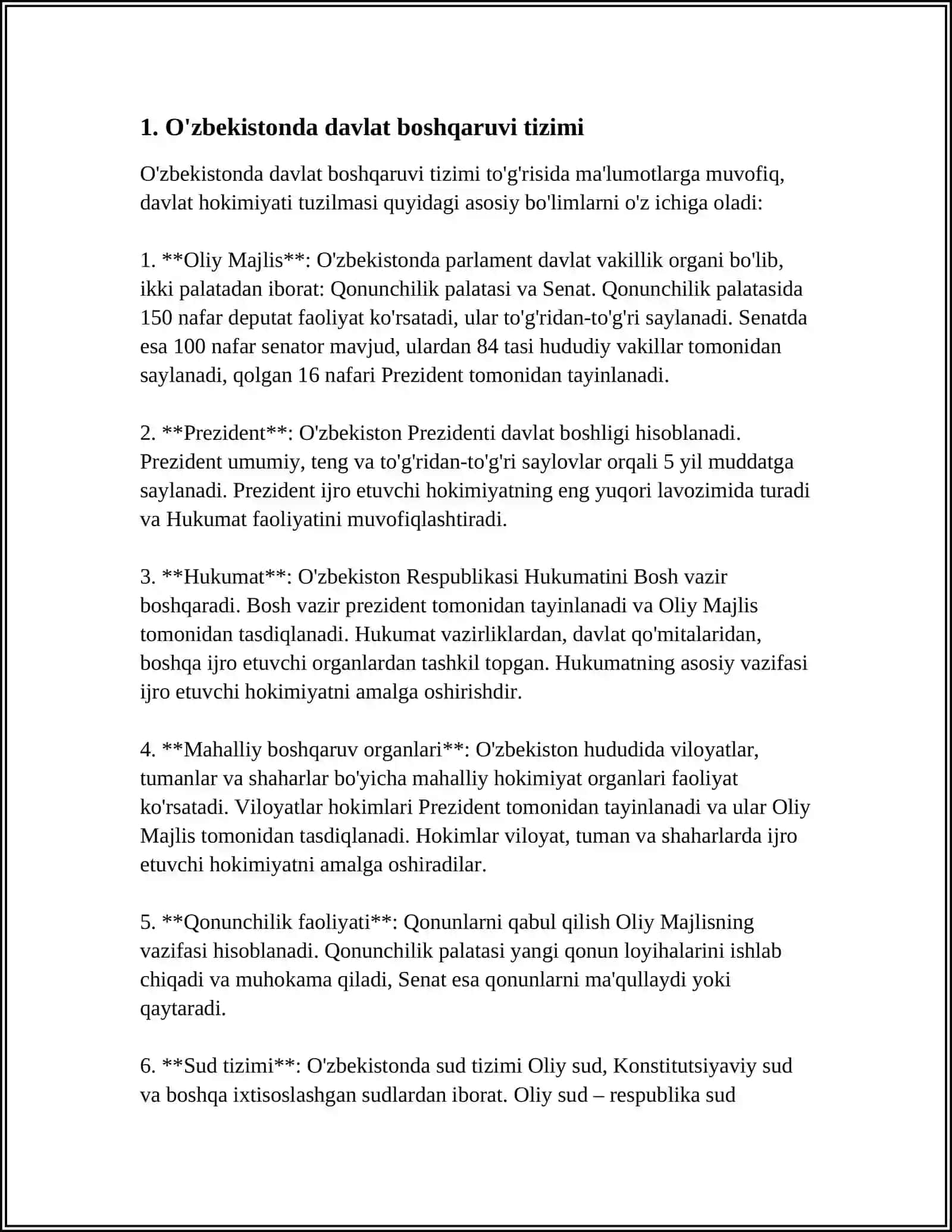 O'ZBEKISTONDA DAVLAT BOSHQARUVI VA FUQAROLIK JAMIYATI INSTITUTLARI O’ZARO MUNOSABATLARI 3