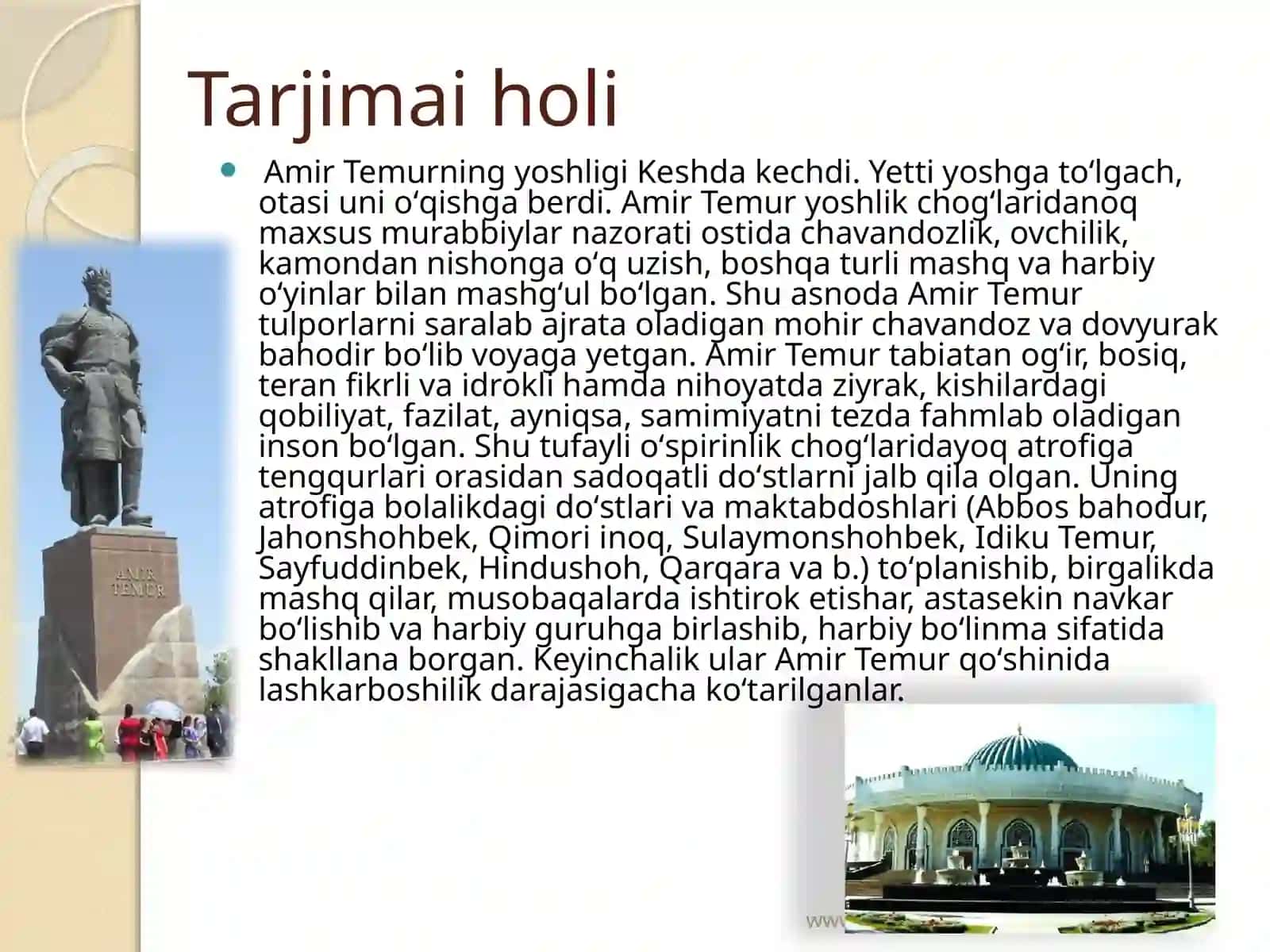 AMIR TEMUR BUYUK DAVLAT ARBOBI 3