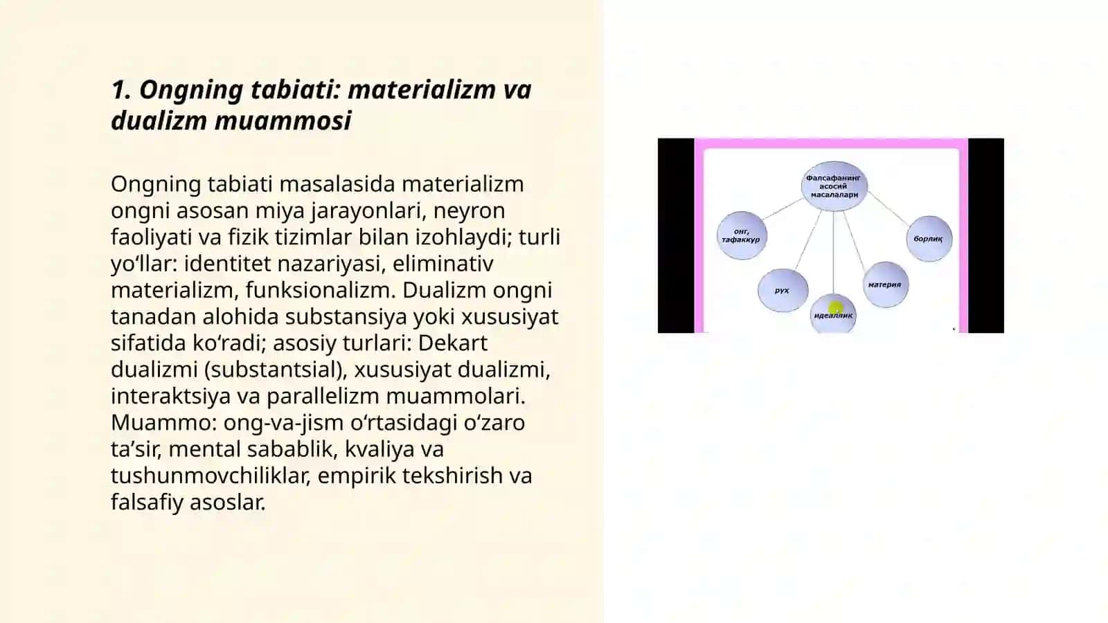 Psixologiya va falsafada ong muammosi 3