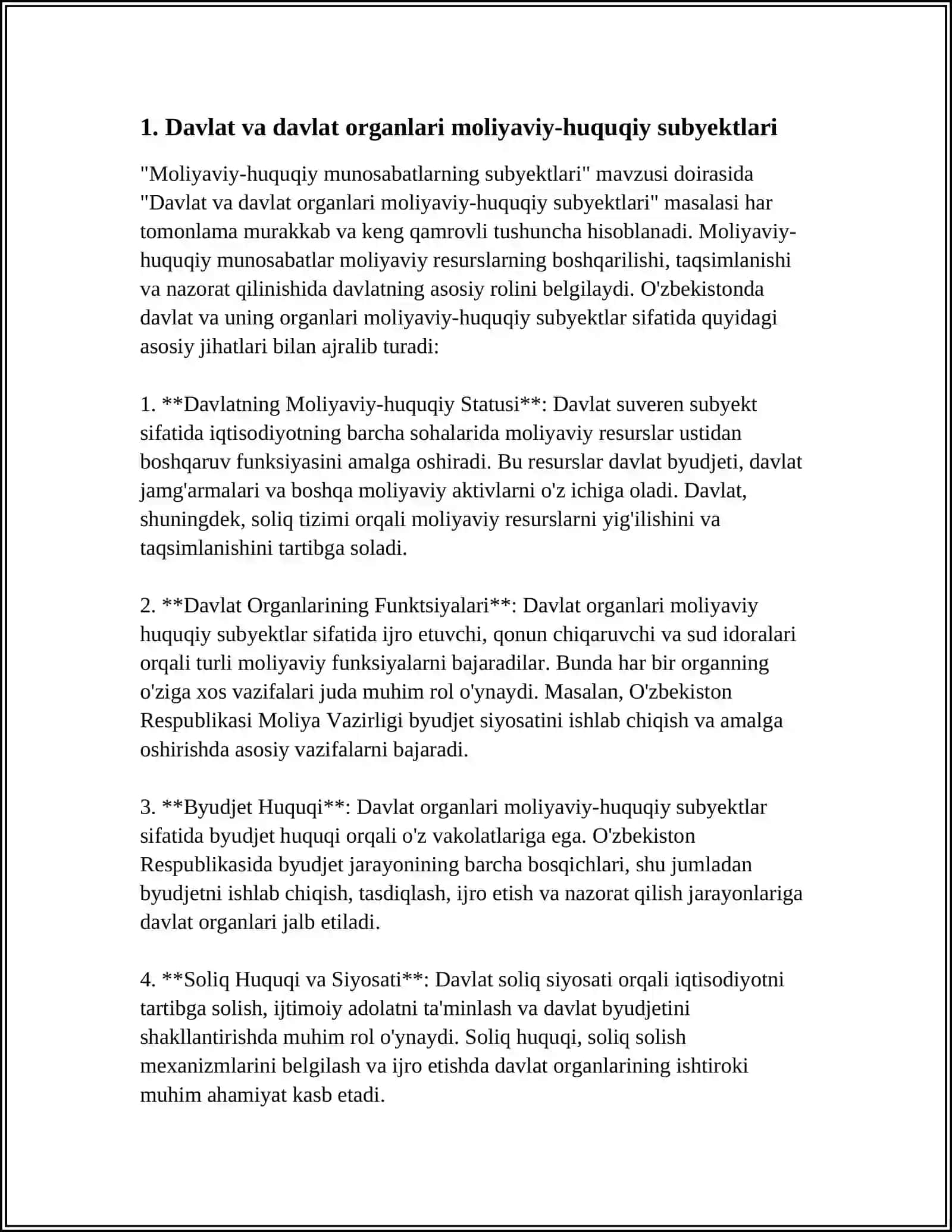 Moliyaviy-huquqiy munosabatlarning subyektlari 3
