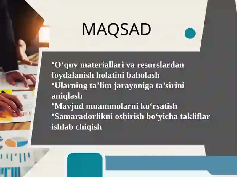 O‘quv materiallari va resurslardan foydalanish samaradorligini tahlil qilish 3