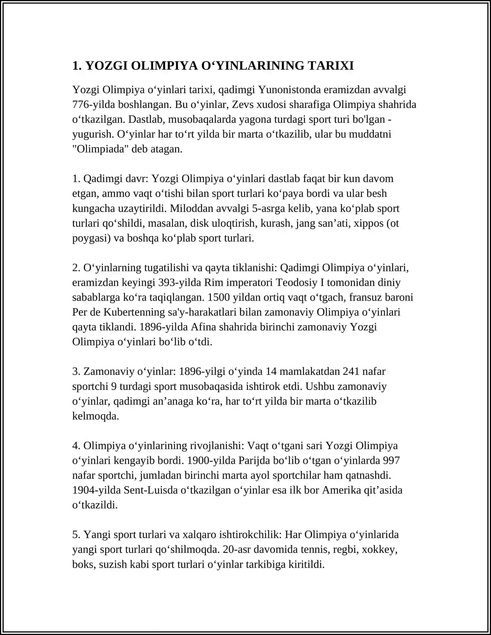 YOZGI OLIMPIYA OʻYINLARI 3
