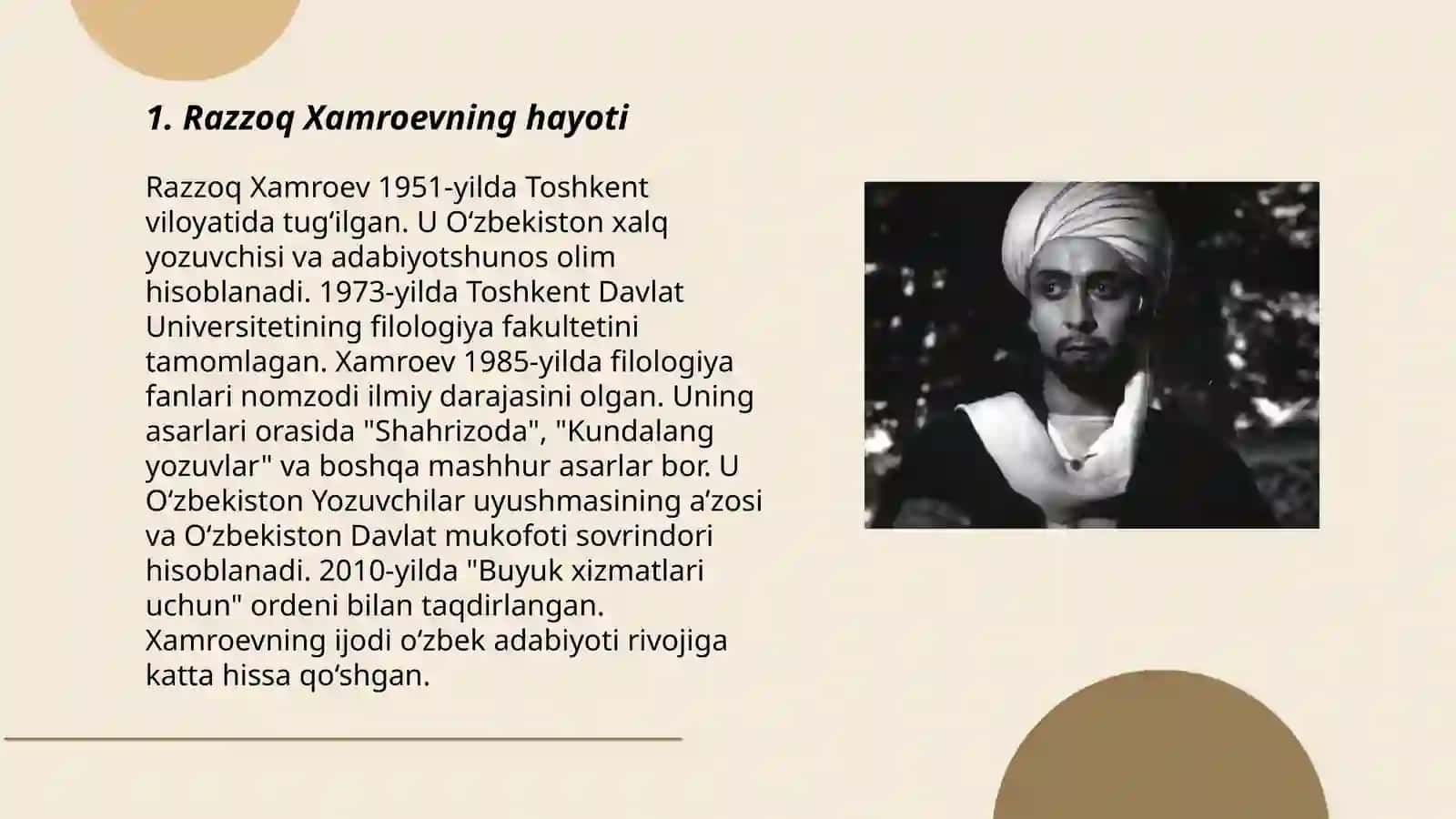 Razzoq Xamroevning hayoti 3