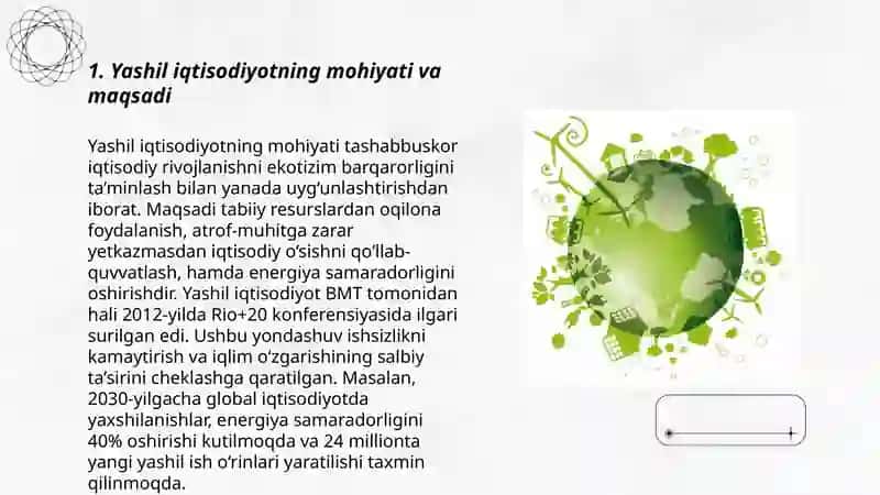 Yashil iqtisodiyotga oʻtishning zaruriyati, tamoyillari va dastaklari 3