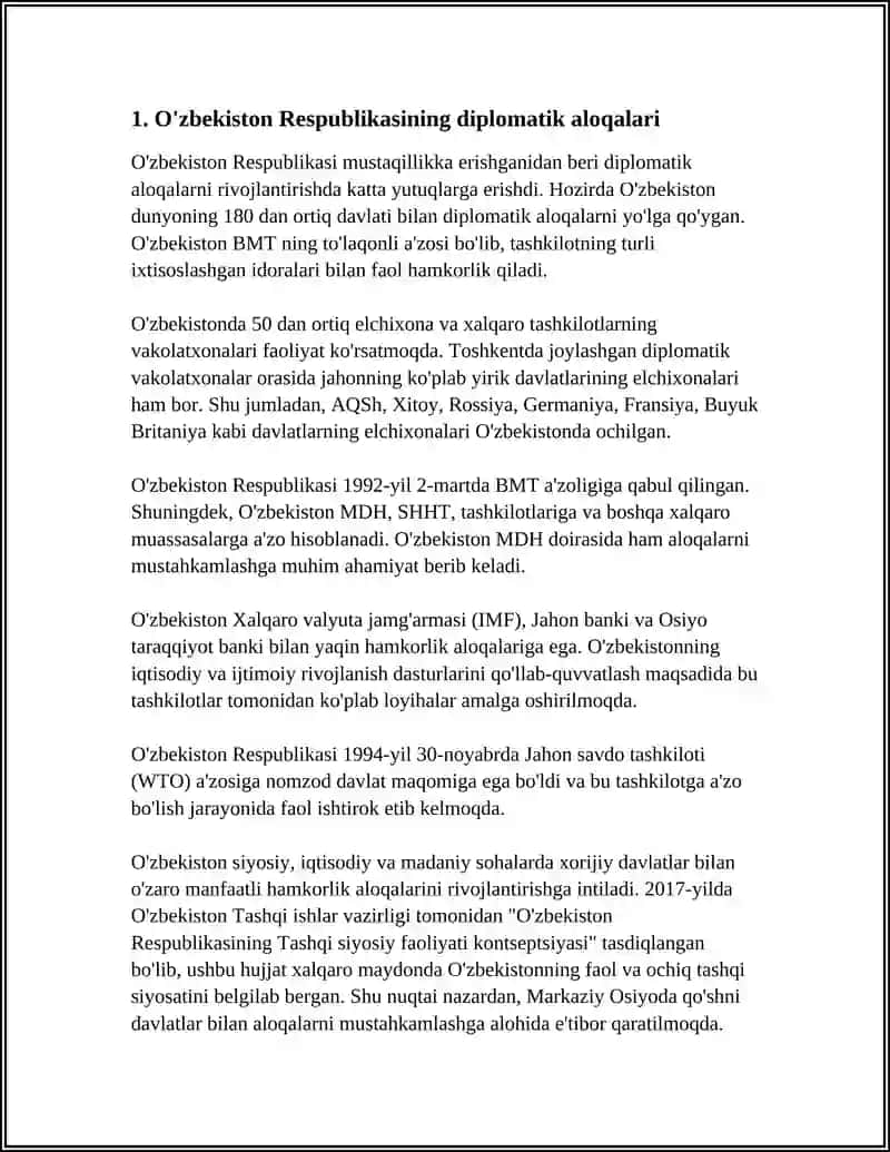 O'zbekiston Respublikasini Faol Tashqi Siyosati 3
