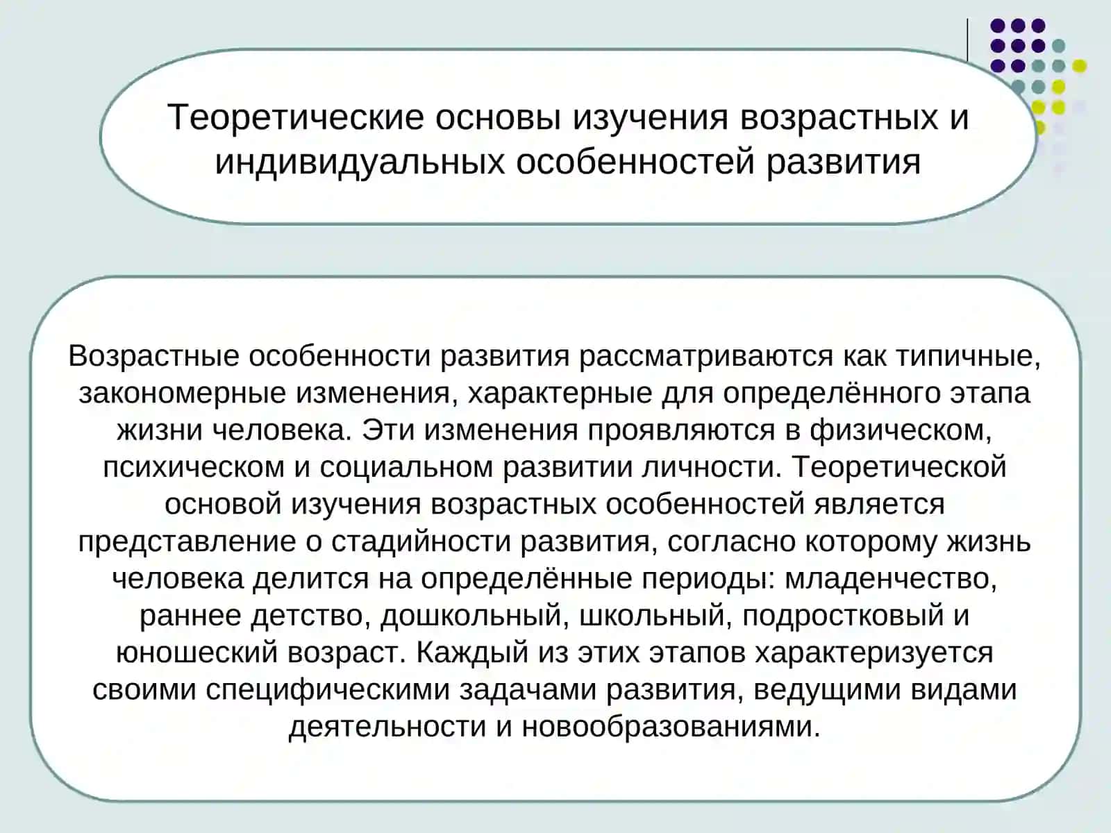 Анализ исследовании возрастных и индувидуалных особенности развития 3