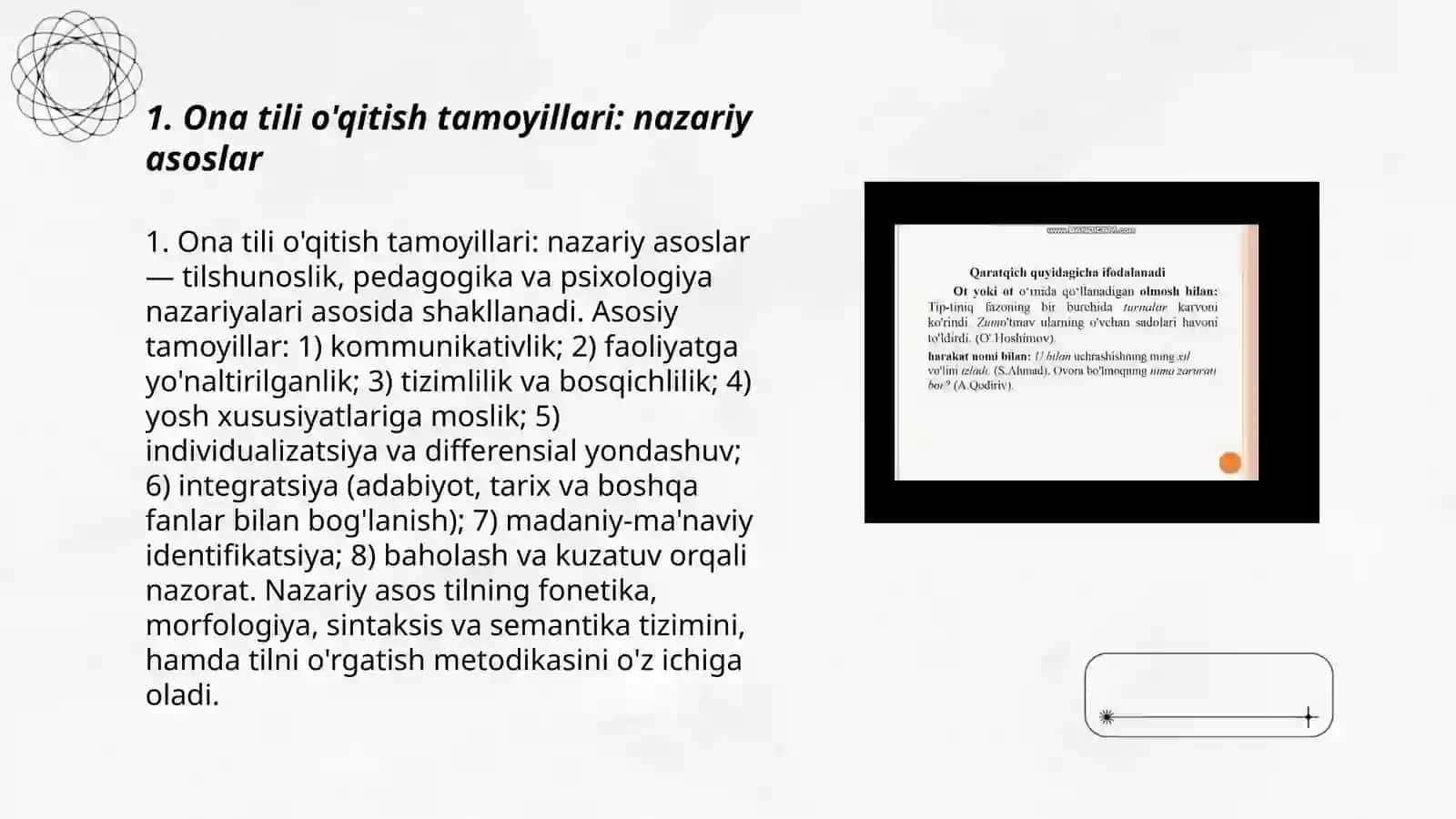 Ona tili va o'qish savodxonligini o'qitish tamoyillari 3