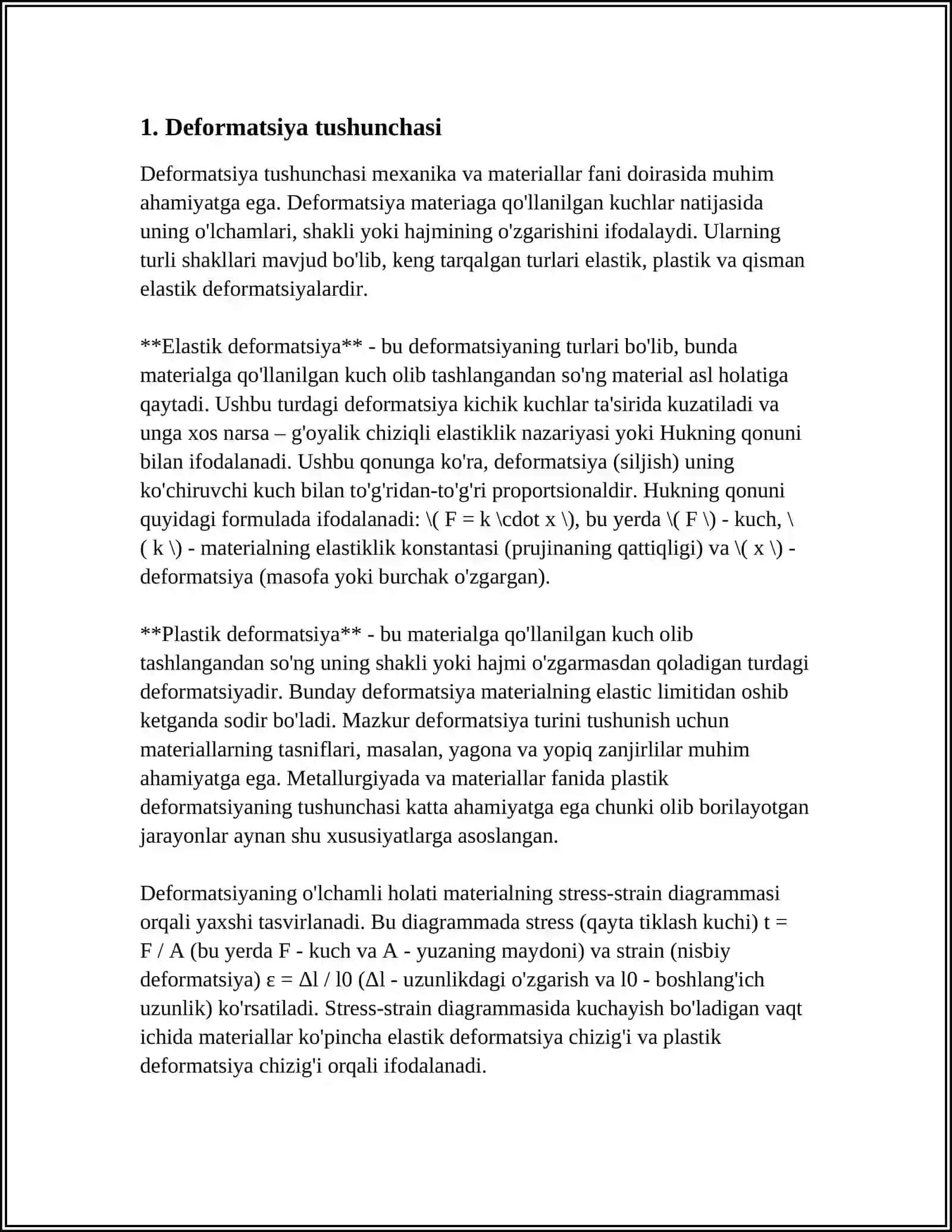 DEFORMATSIYA VA UNING TURLARI 3