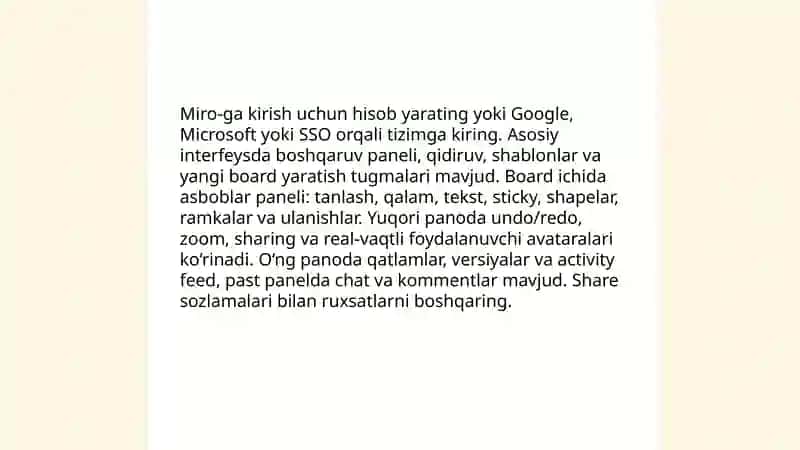 Miro imkoniyatlar bilan ishlash 3