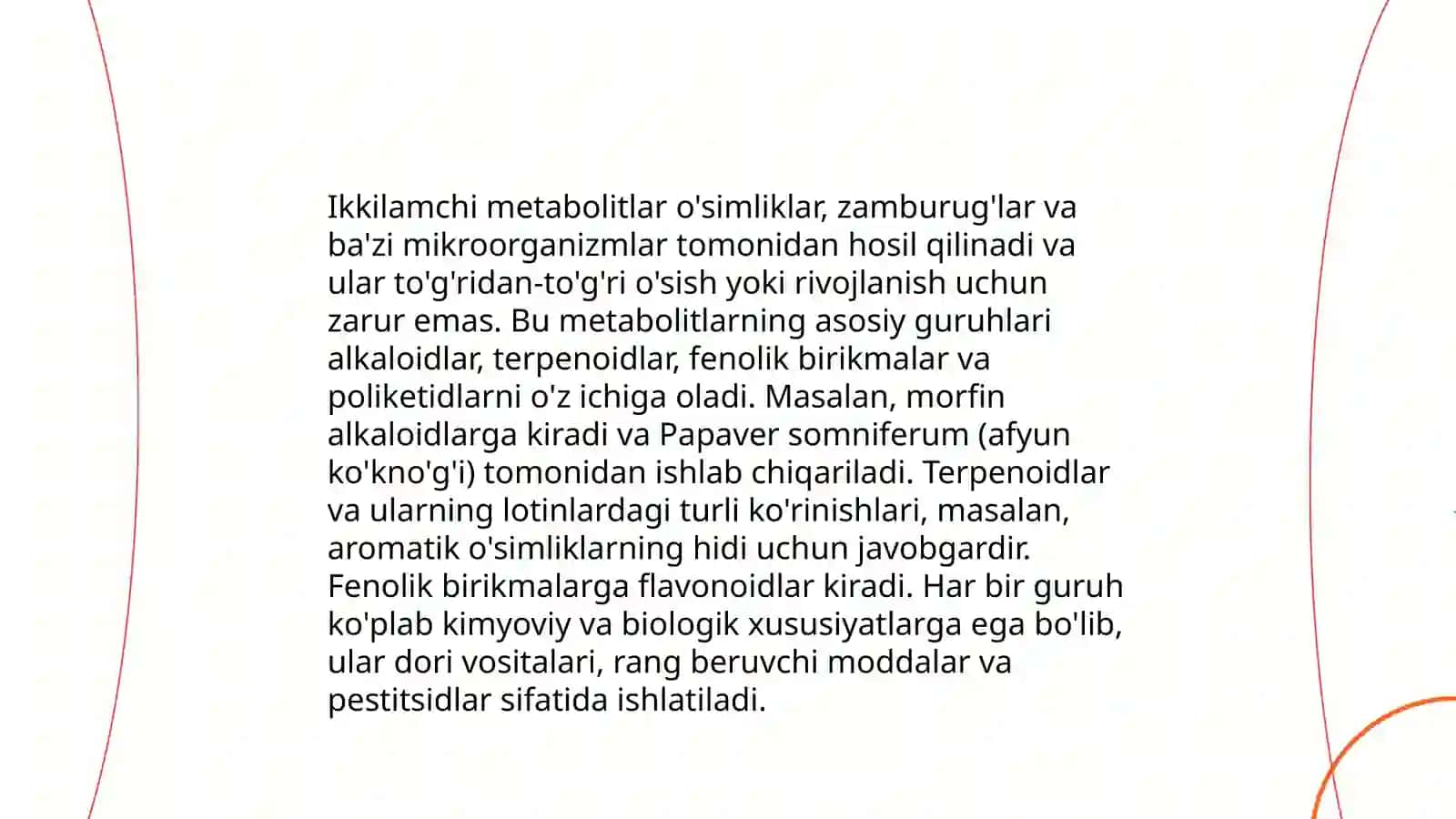 Òsimliklarning kelib chiqishi ikkilamchi bolgan moddalar 3