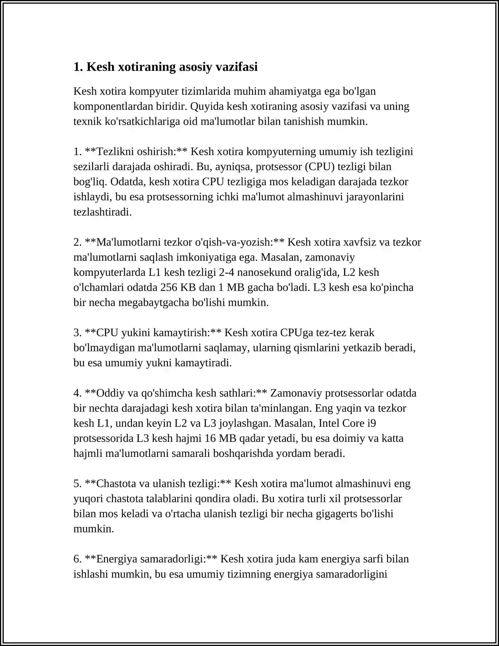 KESH XOTIRA: VAZIFASI VA ISHLASH PRINTSIPI 3
