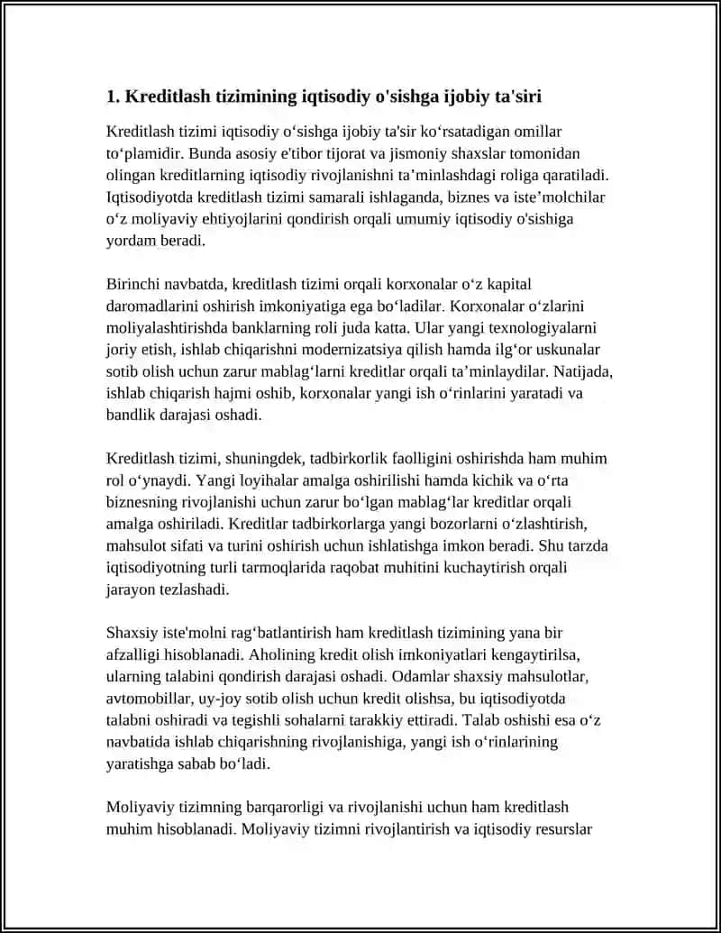 KREDITLASH TIZIMINING IJOBIY VA SALBIY JIHATLARI 3