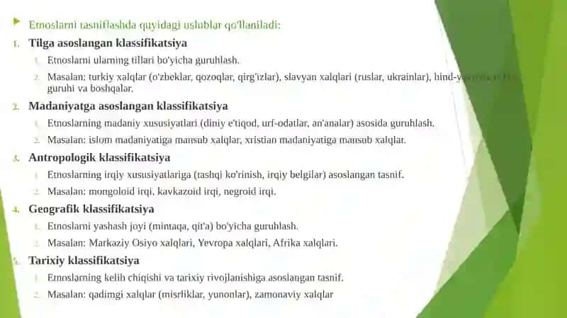 DUNYO XALQLARI KLASSIFIKATSIYASI 3
