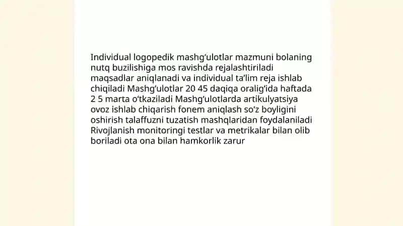 Individual logopedik mashgʻulotlar 3