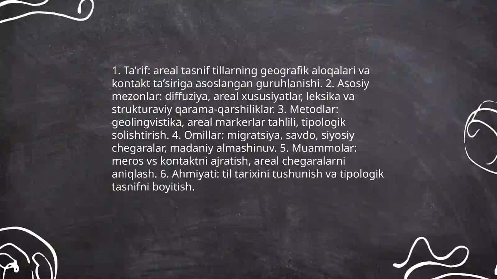 TILLARNI TASNIFLASH: AREAL, FUNKSIONAL VA TIPOLOGIK TASNIF 3