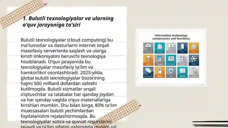 Bulutli texnalogiyalardan foydalangan holda o'quv jarayoni va axborot ta'lim maydonini takomillashtirish 3