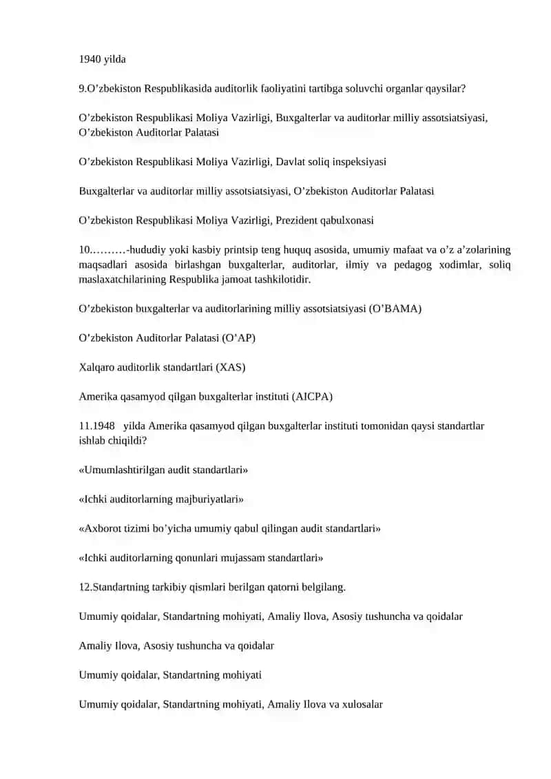 Auditorlik faoliyati rejalashtirish standartlari 3