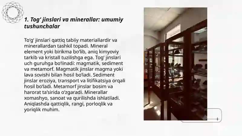 Togʻ jinslari va minerallar bilan tanishish 3