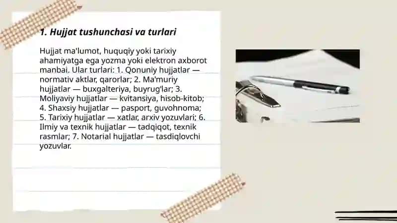 Hujjatlarning paydo boʻlishi va tarixi 3