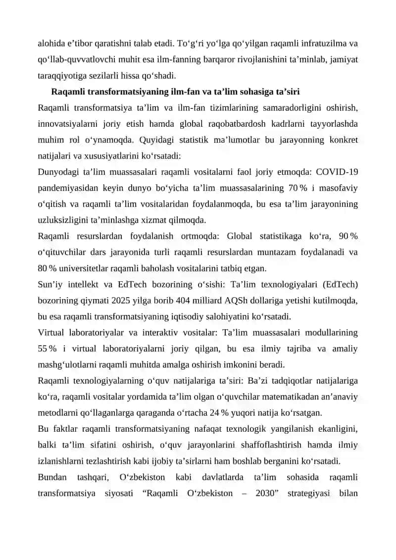 RAQAMLI TRANSFORMATSIYA SHAROITIDA ILM-FAN, TA'LIM, HUQUQ VA IJTIMOIY TARAQQIYOT 3