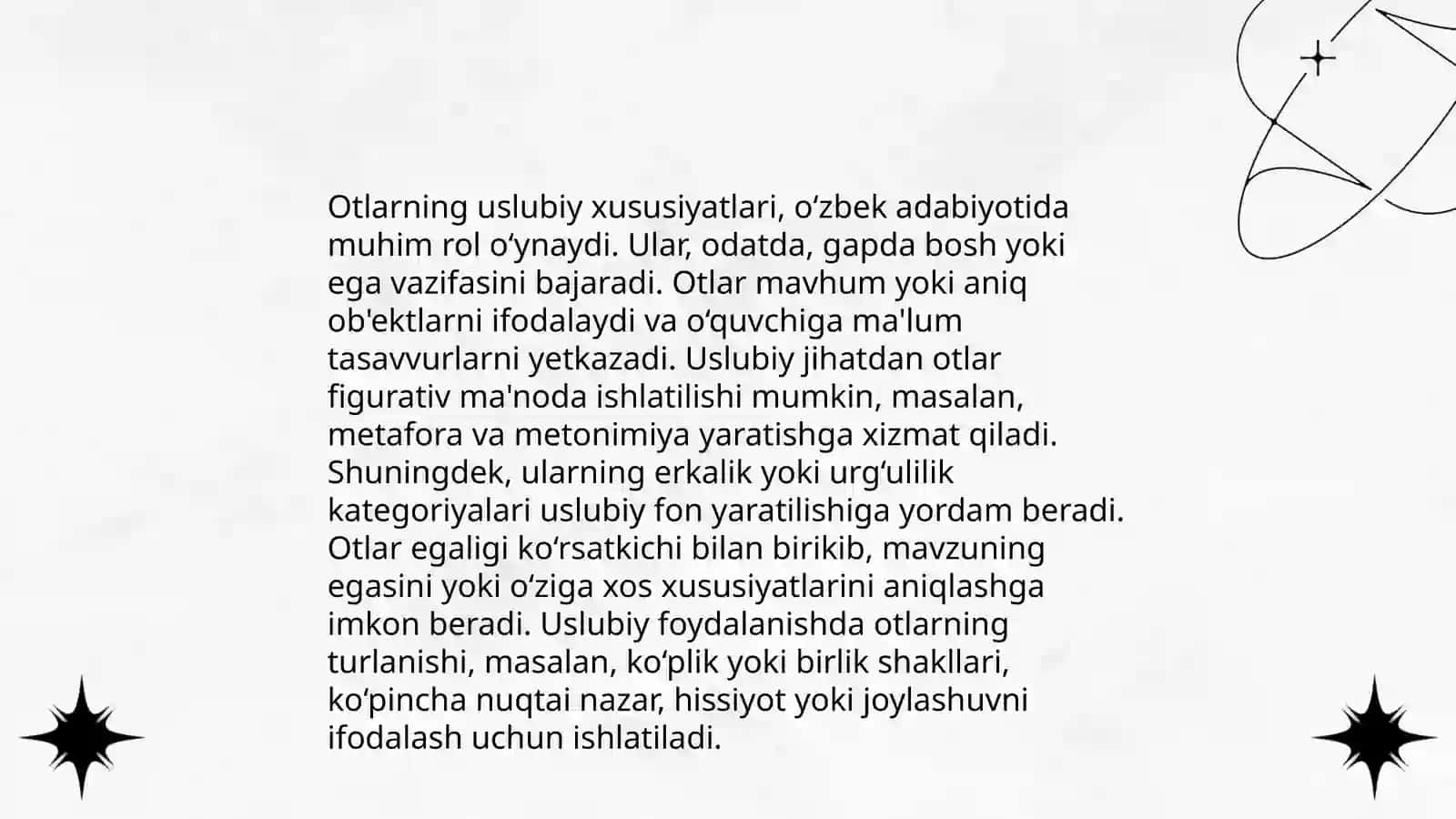 Otlar mavhum yoki aniq ob'ektlarni ifodalaydi 3