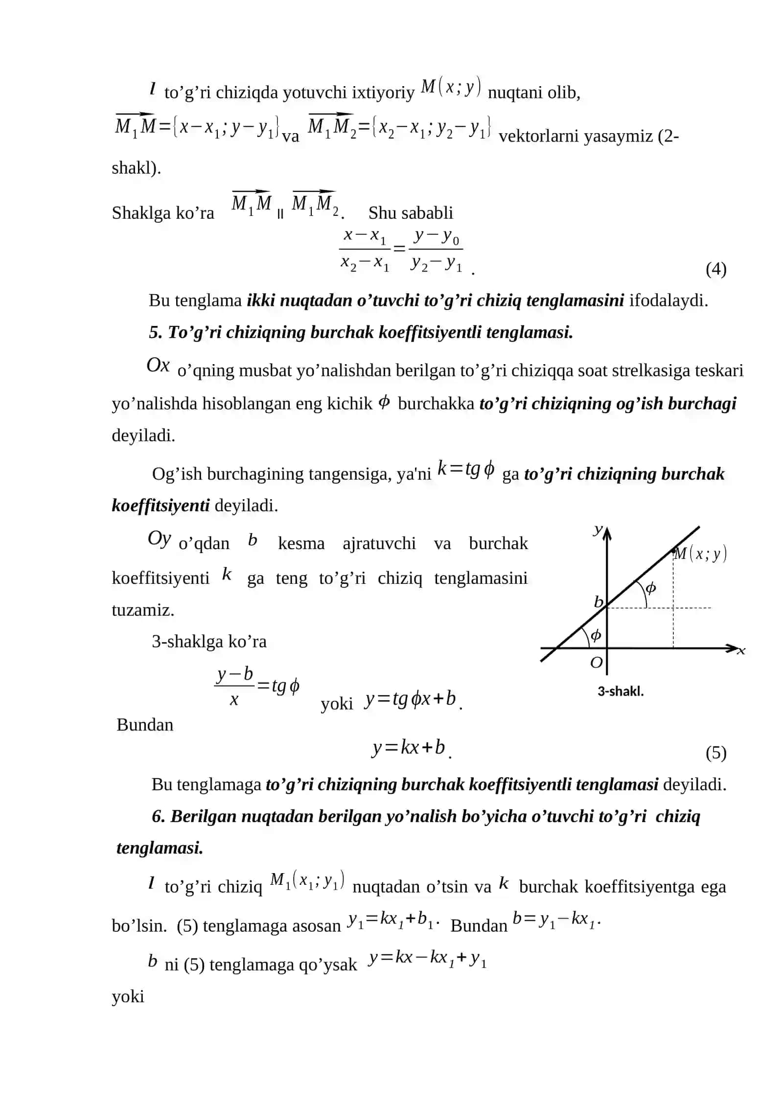 Tekislikdagi to’g’ri chiziq tenglamalari 3